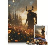 Rompecabezas para Adultos Silueta de Demonio en un Campo de 1000 Piezas Fortalece la Memoria Arte de Bordes limpios y tranquilos Coleccionable 50x75cm