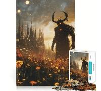 Rompecabezas para Adultos Silueta de Demonio en un Campo de 1000 Piezas Fortalece la Memoria Arte de Bordes limpios y tranquilos Coleccionable 50x75cm