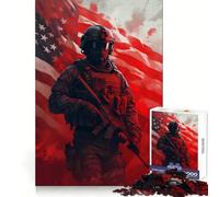 Rompecabezas para Adultos Soldado Americano 1000 Piezas Ejercicio Inteligente Relajante Tiempo de Descanso Bordes Precisos Regalo Navideño (38x26cm)