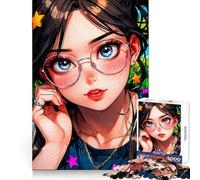 Rompecabezas para Adultos Soñador con los Ojos estrellados de 1000 Piezas Fortalece la Memoria Arte de Bordes limpios y tranquilos Coleccionable 38x52cm