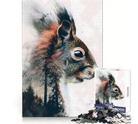 Rompecabezas para Adultos Susurro del Bosque de la Ardilla de 1000 Piezas Juego de ingenio para el hogar Regalo Memorable 38x26cm