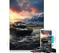 Rompecabezas para Adultos Tiger Panzer al Atardecer de 1000 Piezas Un Juego de ingenio para el hogar Un Regalo Memorable 38x52cm