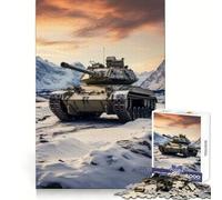 Rompecabezas para Adultos Tiger Panzer en la Nieve, 1000 Piezas, Juguete de Habilidad, Juego Lento, Disfruta, Pieza de colección de Arte de Corte Exacto 50x75cm