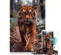 Rompecabezas para Adultos Tigre Caminando por el Bosque, 1000 Piezas, Juguete de lógica Mental, Suave y Relajante, Corte Firme, Lista de Deseos de Papá Noel 38x26cm