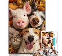 Rompecabezas para Adultos: Un Grupo de Animales de Granja Rompecabezas de 1000 Piezas para Adultos y Adolescentes Juego desafiante y Familiar para interacción Entre Padres e Hijos (50x75cm)