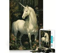 Rompecabezas para Adultos Unicornio en el Bosque,1000 Piezas,Juego Mental,Regalo,Troquelado de Alta precisión,Actividad Relajante para Grupos en Interiores (50x75cm)