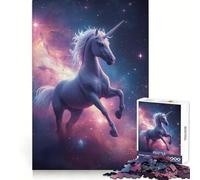 Rompecabezas para Adultos Unicornio en la Nebulosa Espacial, 1000 Piezas, Ejercicio cognitivo, relajación fácil, sin Bordes ásperos, Regalo navideño (38x52cm)
