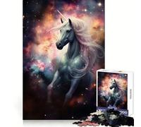 Rompecabezas para Adultos Unicornio Espacial en Nebulosa, 1000 Piezas, Juguete de Habilidad, Juego Lento, Disfruta, Pieza de colección de Arte de Corte Exacto 50x75cm