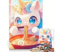 Rompecabezas para Adultos Unicornio Ramen Cuento de Hadas 1000 Piezas Agilidad Mental Fácil Diversión Unión Segura Excelente (38x52cm)