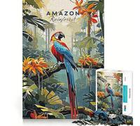 Rompecabezas para Adultos Viaje a la Selva amazónica,1000 Piezas,Juego para estimular la Mente,Corte láser, Actividad Relajante para Grupos en Interiores (38x52cm)