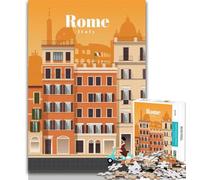 Rompecabezas para Adultos Viaje a Roma, 1000 Piezas, para Adolescentes, para aliviar el estrés, un desafío difícil, decoración única para el hogar y Regalos, 75x50cm