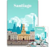 Rompecabezas para Adultos Viaje a Santiago 1000 Piezas para Adolescentes, Juego desafiante y Familiar, interacción Entre Padres e Hijos, 26x38cm