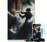 Rompecabezas para Adultos Violinista en la Niebla de 1000 Piezas Rompecabezas de lógica con Cortes de precisión y Bordes Lisos reuniones Familiares (38x26cm)