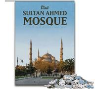 Rompecabezas para Adultos Visita la Mezquita del Sultán Ahmed para Mayores de 14 años Juegos educativos para Adultos y Adolescentes Obra de Arte Regalo (26x38cm) 1000 Piezas