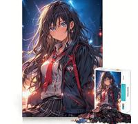 Rompecabezas para Adultos Waifu en Uniforme Escolar 1000 Piezas Juego Mental Regalo Troquelado de Alta precisión Actividad Relajante para Grupos en Interiores (38x26cm)