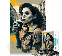 Rompecabezas para Adultos We Love Coffee de 1000 Piezas Juego Mental Regalo Ideal Troquelado de Alta precisión Actividad Relajante para Grupos en Interiores (38x26cm)
