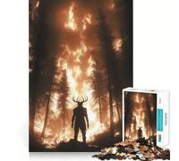 Rompecabezas para Adultos Wendigo Forest Fire Guardian 1000 Piezas Juego Mental Regalo Troquelado de Alta precisión Actividad Relajante para Grupos en Interiores (38x52cm)