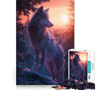 Rompecabezas para Adultos Wolf Elegant Sunset de 1000 Piezas,Juego para estimular la Mente,diseño Ajustado sin Huecos,Regalo de cumpleaños,Juguete para ejercitar el Cerebro (38x52cm)