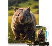 Rompecabezas para Adultos Wombat Smile Animals de 1000 Piezas,Juego para estimular la Mente,Corte láser, Actividad Relajante para Grupos en Interiores (38x52cm)