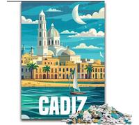 Rompecabezas para Adultos y Adolescentes, 1000 Piezas, Cádiz, España, Viajes, Juegos, Juguetes, Regalos de cumpleaños únicos y Regalos para Mayores de 14 años, 26x38cm