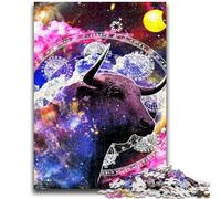 Rompecabezas para Adultos y Adolescentes, 1000 Piezas, del Zodiaco Tauro, Arte Mural, Juegos educativos, decoración del hogar, Regalo de cumpleaños, Arte Mural, 26x38cm