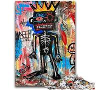 Rompecabezas para Adultos y Adolescentes,1000 Piezas,Estilo Basquiat,con Corona de Calavera,Ayuda a ejercitar el Cerebro,Juguetes adictivos para Cultivar la Paciencia,decoración de Pared,26x38cm