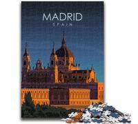 Rompecabezas para Adultos y Adolescentes, 1000 Piezas, Madrid, España de Noche, Arte para Mayores de 14 años Difícil de completar, Pero Divertido y Divertido Regalo de cumpleaños (tamaño 50x70cm)