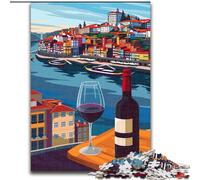 Rompecabezas para adultos y adolescentes,1000 piezas,paisaje urbano de vino de Oporto,desafiantes juegos familiares,juguete de bricolaje para decoración de pared del hogar,regalos (50x75cm)1000 piezas