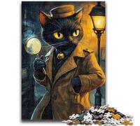 Rompecabezas para Adultos y Adolescentes, 1000 Piezas, Rompecabezas de Detective, Gato, Ayuda a ejercitar el Cerebro, Juguetes adictivos para Cultivar la Paciencia, decoración de Pared, 50x75cm