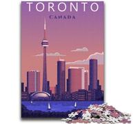 Rompecabezas para Adultos y Adolescentes, 1000 Piezas, Toronto, Ontario, Viaje artístico, Juego desafiante y Educativo para Toda la Familia, Ideal para cumpleaños y Navidad (38x26cm)