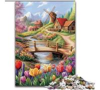Rompecabezas para Adultos y Adolescentes, 1000 Piezas, Tulipanes en el Campo, diseño Vibrante y único, Experiencia Relajante y desafiante, 38x26cm
