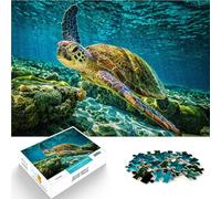 Rompecabezas para Adultos y Adolescentes 1000 Piezas Vida Silvestre del Arrecife de Coral de Tortugas ，para Mayores de 14 años Juegos relajantes Toda la Familia.。