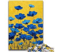 Rompecabezas para Adultos y Adolescentes: Amapolas Azules, Pintura al óleo, Rompecabezas para Adolescentes, Interesante interacción Entre Padres e Hijos para Reducir el estrés (26x38cm)