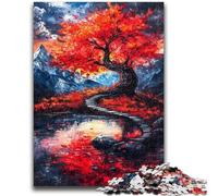 Rompecabezas para Adultos y Adolescentes Árbol de otoño Adecuado para Mayores de 14 años Adecuado para Parejas Regalos para Amigos y Familiares 26x38cm
