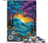 Rompecabezas para Adultos y Adolescentes: Árboles Junto al océano, un desafío difícil para aliviar el estrés con póster y Hoja de Trivia a Juego 70x100cm