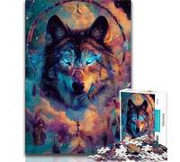 Rompecabezas para Adultos y Adolescentes: Atrapa al Lobo en la Red, un Juego para aliviar el estrés y Matar el Tiempo en casa, con póster a Juego y Hoja de Trivia de 75x50cm
