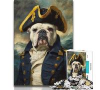 Rompecabezas para Adultos y Adolescentes: Capitán Pirata Bulldog Francés Un Juego desafiante Toda la Familia (tamaño 38x26cm)