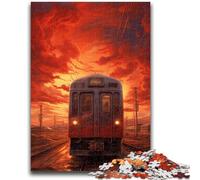 Rompecabezas para Adultos y Adolescentes: Conducción de Coches al Atardecer Juego desafiante Juguetes Oferta de Regalo para Toda la Familia a Partir de 14 años 26x38cm