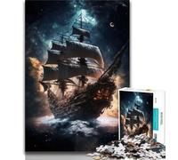 Rompecabezas para Adultos y Adolescentes de 1000 Piezas: Barco Pirata en el Espacio Un Juego desafiante Toda la Familia 75x50cm