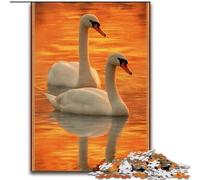 Rompecabezas para Adultos y Adolescentes de 1000 Piezas, Cisne Blanco, Juguetes educativos, Juegos antiestrés, decoración única para el hogar y Regalos tamaño 50x75cm