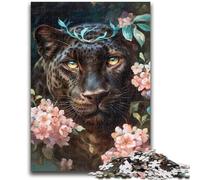 Rompecabezas para Adultos y Adolescentes de 1000 Piezas, diseño de Flores de Pantera Negra, Ideal para Regalar a Toda la Familia a Partir de los 14 años, 26x38cm