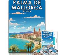 Rompecabezas para Adultos y Adolescentes de 1000 Piezas en Palma de Mallorca, España Juegos educativos para Decorar el hogar, cumpleaños y Navidad (75x50cm)