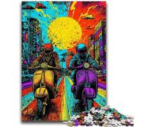 Rompecabezas para Adultos y Adolescentes de 1000 Piezas, Estilo Pop Art, para Montar en Motocicleta Juego desafiante para Jugar en Familia Toda la Familia 26x38cm