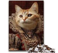 Rompecabezas para Adultos y Adolescentes de 1000 Piezas, Gato de una Familia aristocrática para Mayores de 14 años, Hermoso diseño, Juego, Hermoso diseño, Gran Regalo, 26x38cm
