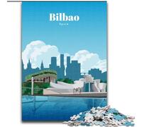 Rompecabezas para adultos y adolescentes de 1000 piezas,viaje a Bilbao,desafiantes juegos de actividades familiares,juguete de bricolaje para decoración de pared del hogar,regalos (50x75cm)1000 piezas