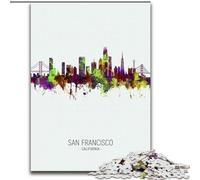 Rompecabezas para Adultos y Adolescentes de 1000 Piezas, Viaje a San Francisco, Juego Familiar, antiestrés, desafío difícil, Mejora el Amor en Pareja, 38x26cm