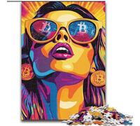 Rompecabezas para Adultos y Adolescentes de Bitcoin Girl, Apto para Mayores de 14 años, Juegos educativos, Regalos de Amigo Invisible tamaño 50x75cm