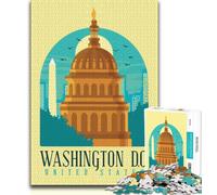 Rompecabezas para Adultos y Adolescentes de Washington D C, un Juego desafiante Toda la Familia (75x50cm)