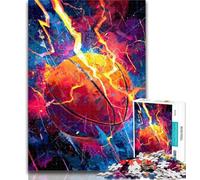 Rompecabezas para Adultos y Adolescentes, diseño de Baloncesto con Llamas, Juegos educativos, decoración del hogar, Ideal para Escritorio, 26x38cm