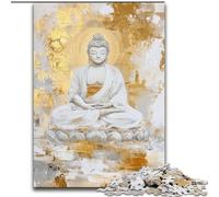 Rompecabezas para Adultos y Adolescentes: Estatua de Buda Dorada, Juego Familiar para aliviar el estrés, desafío difícil y fomentar el Amor en Pareja tamaño 50x75cm
